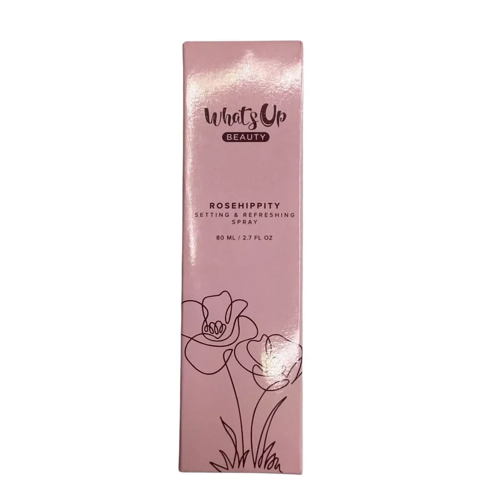 Whats Up Beauty Rosehippity Setting & Refreshing Spray 80ml 2.7oz Vegan Pink Box